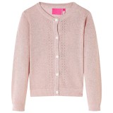 Cardigan pentru copii tricotat, roz deschis, 140, vidaXL