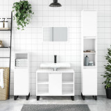 Dulap pentru baie, alb extralucios, 80x33x60 cm, lemn compozit, vidaXL
