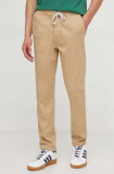 Pepe Jeans pantaloni barbati, culoarea bej, cu fason chinos