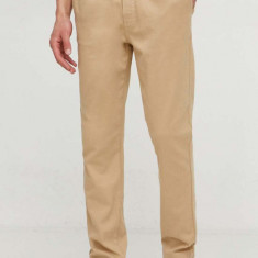 Pepe Jeans pantaloni barbati, culoarea bej, cu fason chinos