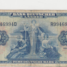 GERMANIA Bdl Bank Deutscher Lander 10 MARK MARCI 1949 F