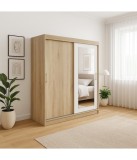 Dulap Stejar Sonoma cu Oglinda, 150x55x191 cm, Transport Gratuit
