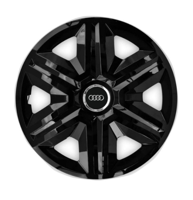 Set 4 capace roti Hubcaps fast black R14 pentru gama auto Audi