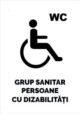 Indicator alb grup sanitar persoane cu dizabilitati foto