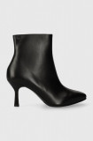 Wojas cizme de piele femei, culoarea negru, cu toc cui, 5520751