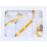 Cumpara ieftin Trusou Botez 6 piese personalizat cu broderie - "Cu drag de la Nasi" - Ingeras - ALB - PORTOCALIU - TB112