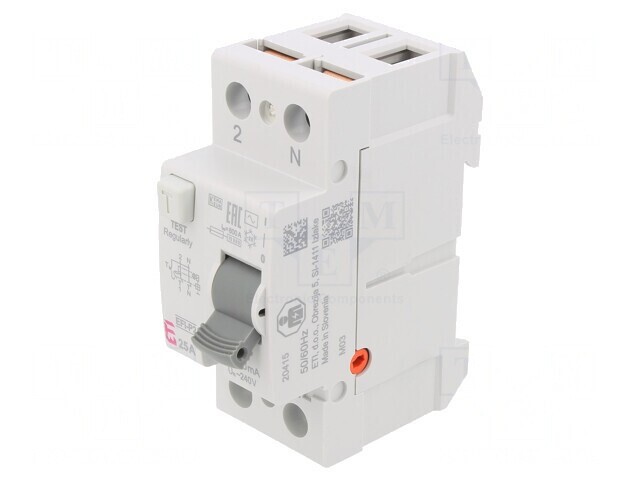 &Icirc;ntrerupător diferenţial 25A 30mA 2P 230V/400V