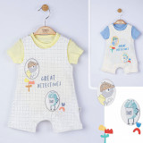 Cumpara ieftin Set salopeta cu tricou Great detectives pentru bebelusi, Tongs baby (Culoare: Albastru, Marime: 9-12 luni)