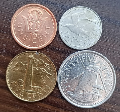 Lot 4 monede diferite Barbados foto
