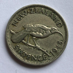 i239 Noua Zeelanda six pence 1948 foto