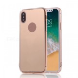 Husa Apple iPhone X Oglinda Rose Gold, Bumper TPU, Protectie 360 Grade, Anti-zgarieturi