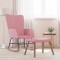vidaXL Scaun balansoar cu taburet, roz, catifea 327758