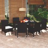 VidaXL Set mobilier de grădină cu perne, 7 piese, negru, poliratan 3094976