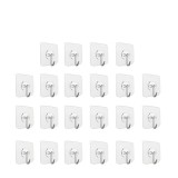 Cumpara ieftin Set 22 carlige adezive transparente, rezistente, multifunctionale, plastic, metal