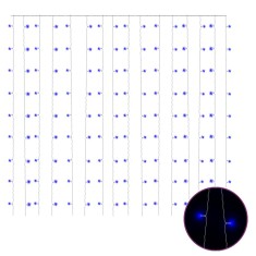 Instalatie lumini tip perdea 300 LED albastru 3x3 m 8 functii foto