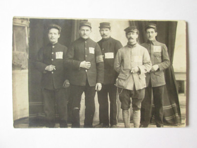 Fotografie originală model carte postala cu soldati francezi prizonieri WWI 1917 foto