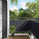 vidaXL Ecran de balcon Negru 75 x 200 cm Oxford alu acoperit cu PU 42030846