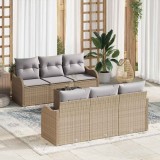 VidaXL Set de canapele pentru grădină 7 pcs Bej, Gri 55 x 55 x 37 cm