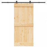 Ușă glisantă cu set de feronerie 95x210 cm, lemn masiv de pin