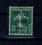 Franta 1921 - Uzual 5c, preobliterat, nestampilat