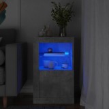 VidaXL Dulap lateral cu lumini LED, gri beton, lemn prelucrat