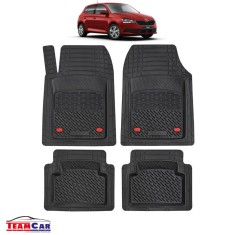 Covorase Auto TeamCar&reg; Tip Tavita Compatibile Skoda Fabia Generatia III (2014&ndash;2021) Negru Material Rezistent