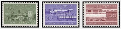 Finlanda 1962 - Caile ferate, tren, serie neuzata foto