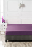 Cearceaf de pat cu elastic, 140x190 cm, 100% bumbac ranforce, Patik, Plum, mov