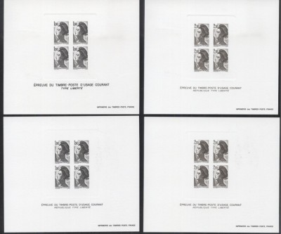 France - Definitive Issue 4 x PROOFS ESSAYS MNH W.007 foto
