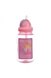 Cumpara ieftin Sticlă de apă din plastic, Prințese, 400 ml, Multicolor, Pai &icirc;ncorporat, Fete
