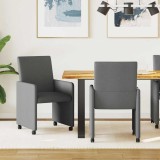 VidaXL Scaune de dining 2 pcs Gri &icirc;nchis 57 x 66 x 94 cm țesătură