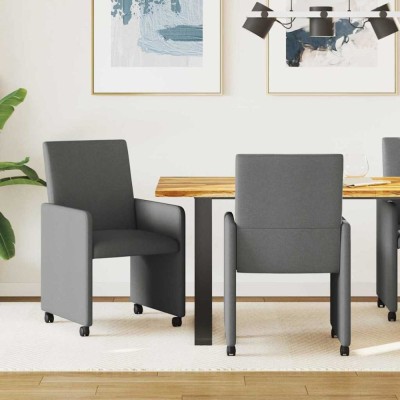 vidaXL Scaune de dining 2 pcs Gri &amp;icirc;nchis 57 x 66 x 94 cm țesătură 42017808 foto