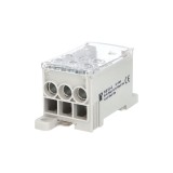 Clema pe sina bloc de distributie a fazelor PVB 160-6 160A 1x16-95mm &sup2; + 6x2,5-35mm &sup2; Cu-Al 1000V AC DC, Pollmann