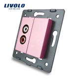 Cumpara ieftin Priza audio Livolo roz, montaj perete, mascarea cablurilor, design modern