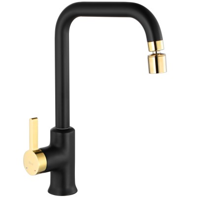 Baterie bucătărie Rea Polo Black Gold foto