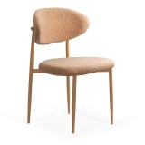 Scaun living si dining BUC283, tapitat stofa boucle, structura metalica, modern,100 kg