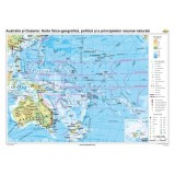 Australia si Oceania.. Harta fizico-geografica, politica si a principalelor resurse naturale de subsol 140x100 cm CR-3117B
