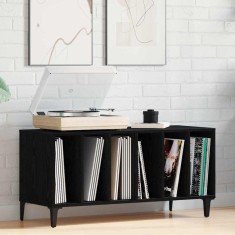 vidaXL Cabinet pentru &icirc;nregistrări Stejar negru - 100x38x48 cm Fabricat din lemn prelucrat