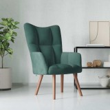 VidaXL Scaun de relaxare, verde &icirc;nchis, catifea