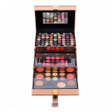 Trusa machiaj Magic Color Make up Kit, 85 culori, Rose Gold, Geanta inclusa