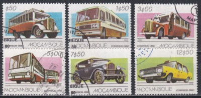 Mozambic 1980 - Transport rutier de epocă, Stampilat foto