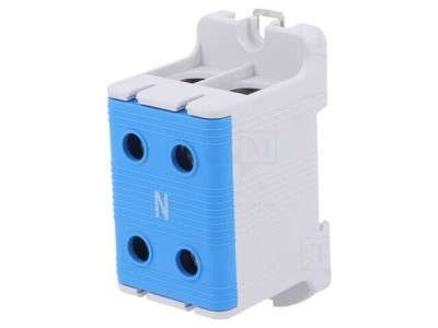 Conector &amp;Icirc;mbinare Șine 95mm2 4 Borne Albastru TS35 foto