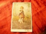 Felicitare - Pictura - Ganditoare - de Ad.Hendschel circ. 1925 Bucuresti- Galati