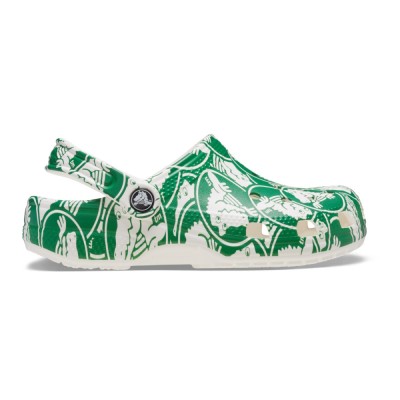 Saboti Crocs Classic Toddler Duke Print Clog Verde - Ivy Green foto