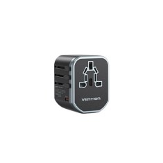 Adaptor universal de calatorie retea Vention, , 20W, PD 20W, QC 18W, , negru, &quot;FJCB0&quot; (timbru verde 0.18 lei) - 6922794775930