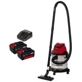 Einhell TC-VC 18/20 Li S PXC + Twinpack + 4514095 - Aspirator 80 mbar + Set 2 acumulatori si incarcator Li-Ion 18 V 4 Ah