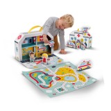 Cumpara ieftin Set Joaca Spital Valiza SES Creative, Covoras+Figurine Lemn, 30x20x8cm, 3 ani+