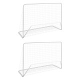 Cumpara ieftin Porti de fotbal cu plase 2 buc. alb 182x61x122 cm otel