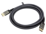 Cablu DisplayPort Goobay 2m textil gri, cod 75680, mufă dublă