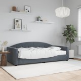 vidaXL Pat de zi cu saltea, gri &icirc;nchis, 90x200 cm, catifea